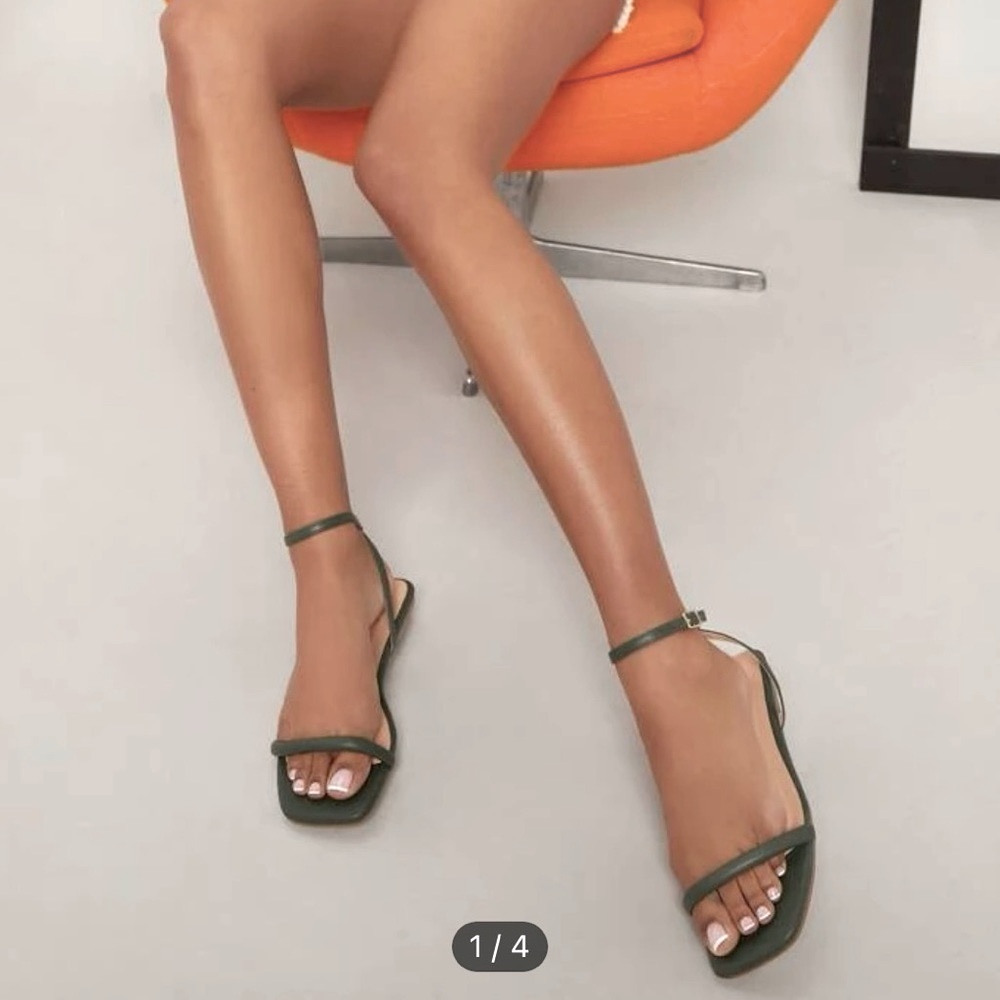 🤍Shein Green Ankle Strap Sandals